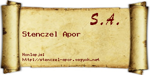Stenczel Apor névjegykártya